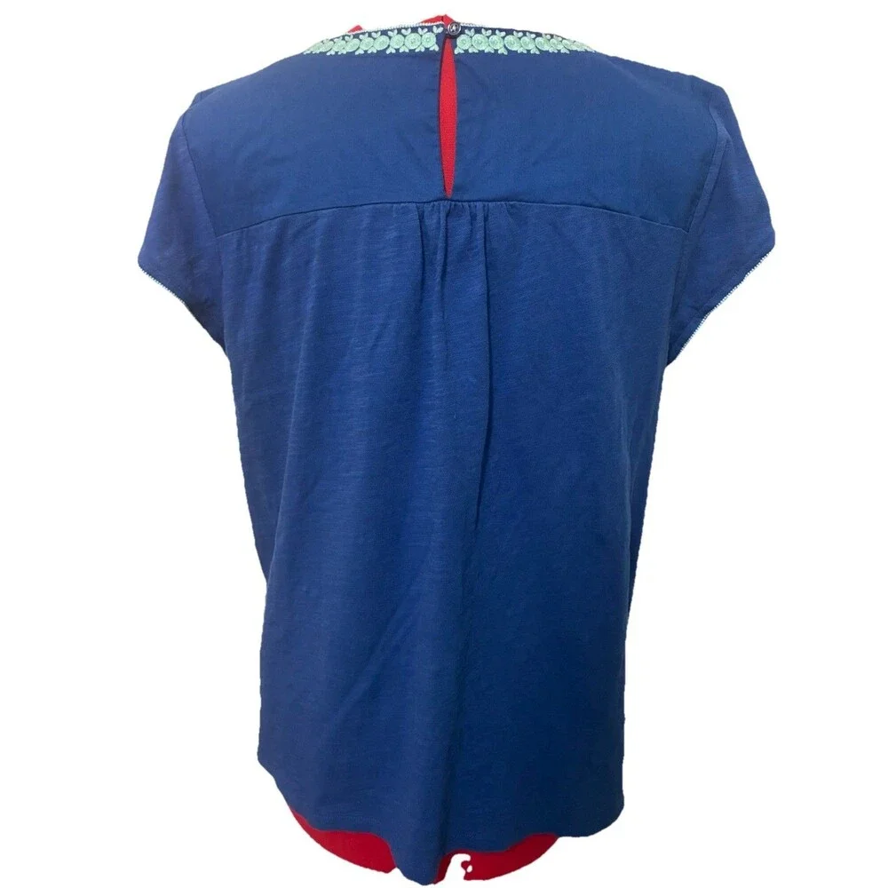 Boden Women’s Blue Embroidered Top Size 10 - Picture 4 of 6